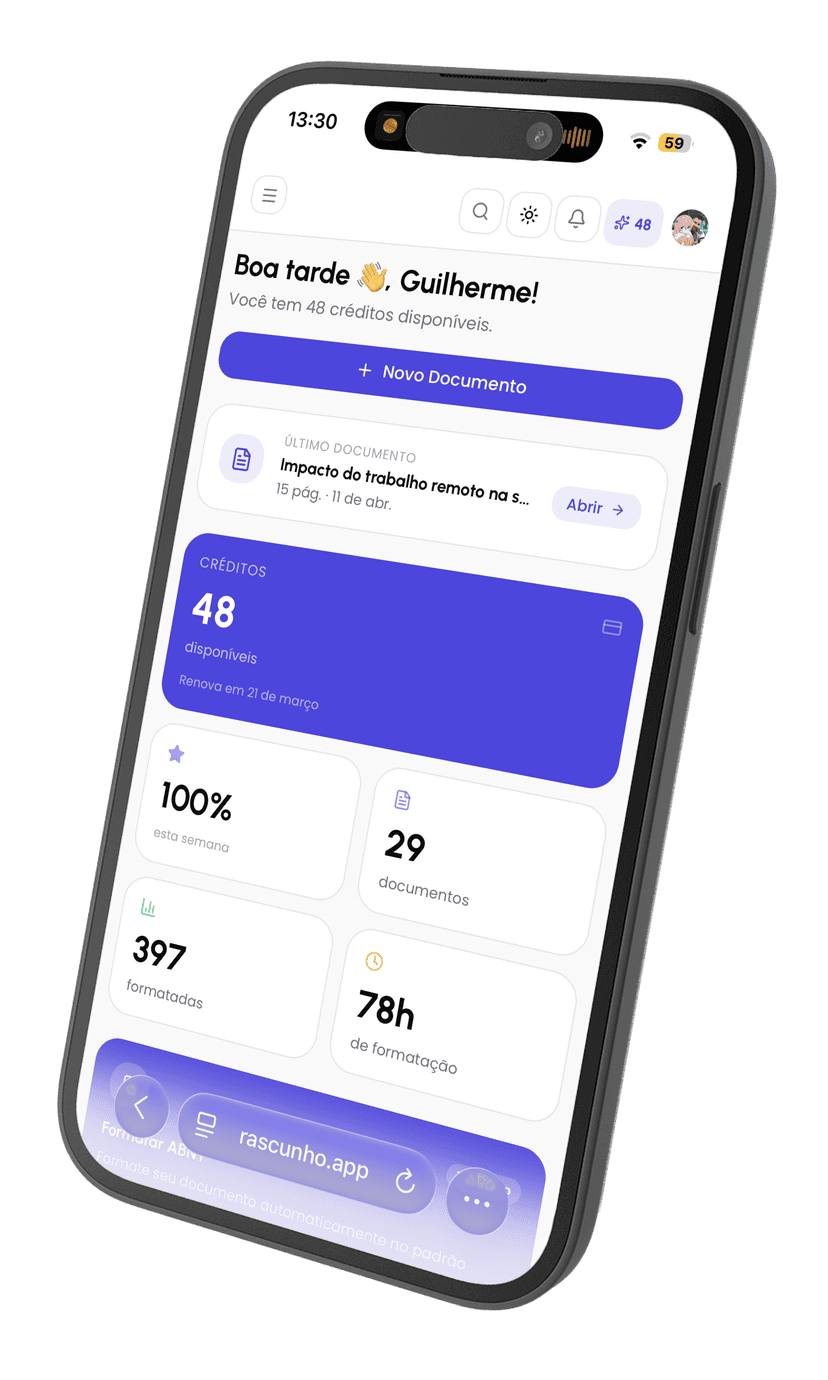 Dashboard do Rascunho.app