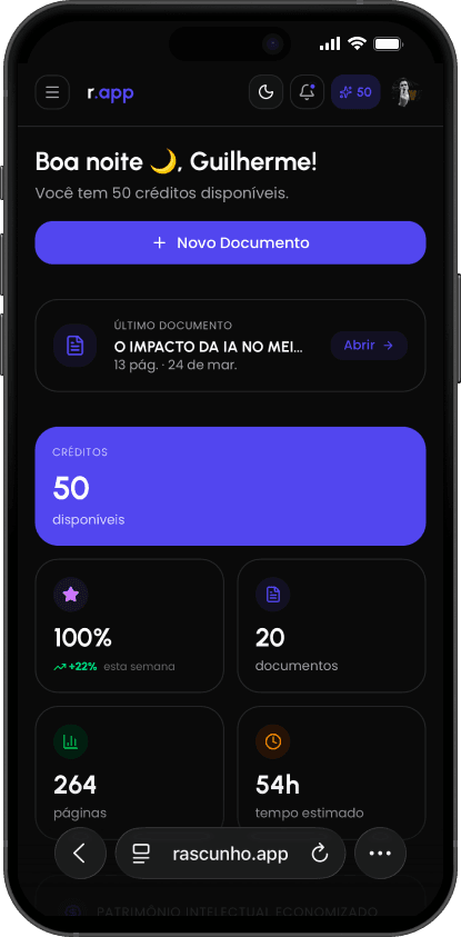 Dashboard do Rascunho.app